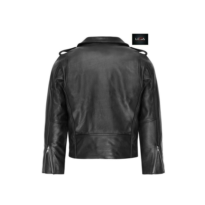 Mens Real Leather Brando Motorbike Motorcycle Classic Biker Jacket All Sizes New