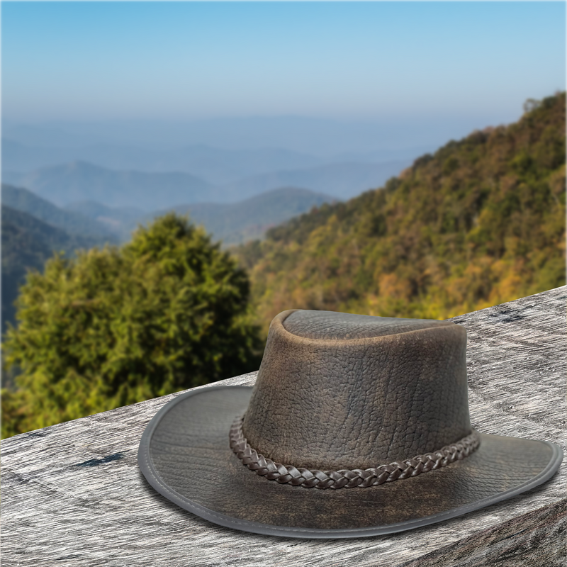 Lesa Collection Cowhide Leather Outback Hat