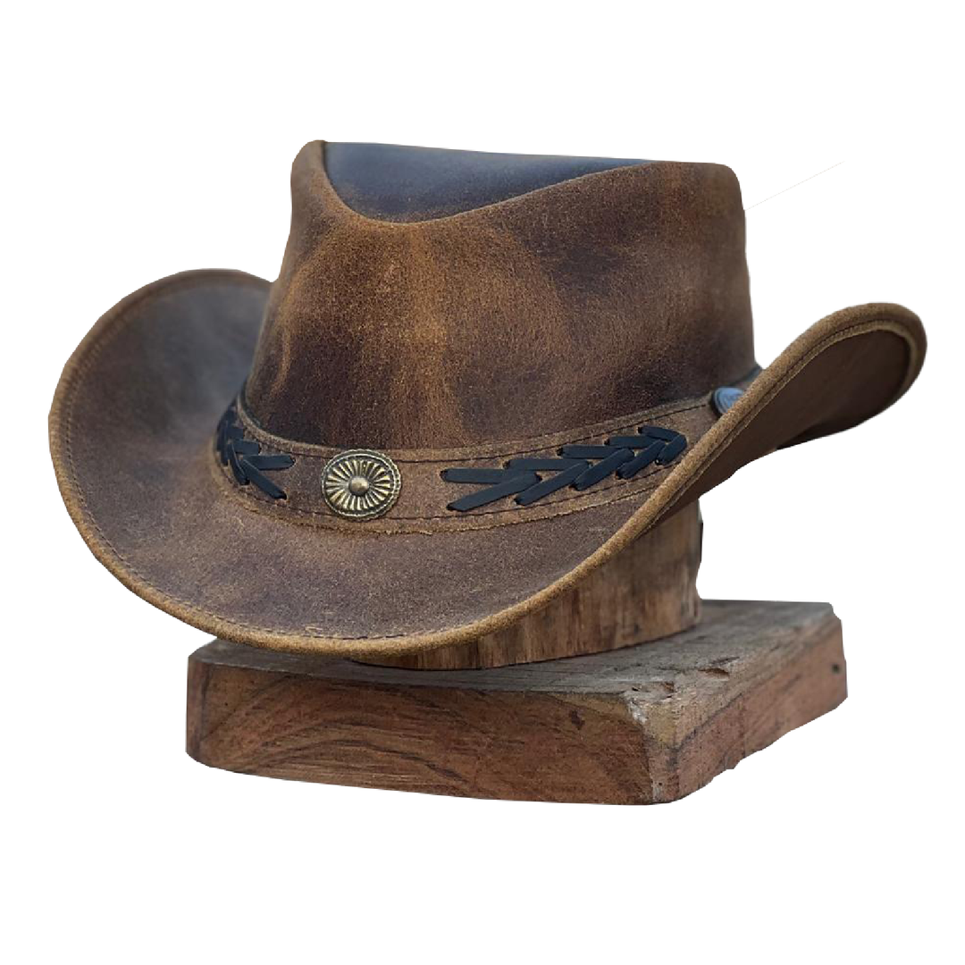 北原哲夫 私物　Vintage Leather Western Hat BenzHawk Genuine Leather Cowboy Hat for Men & Women – Shapeable