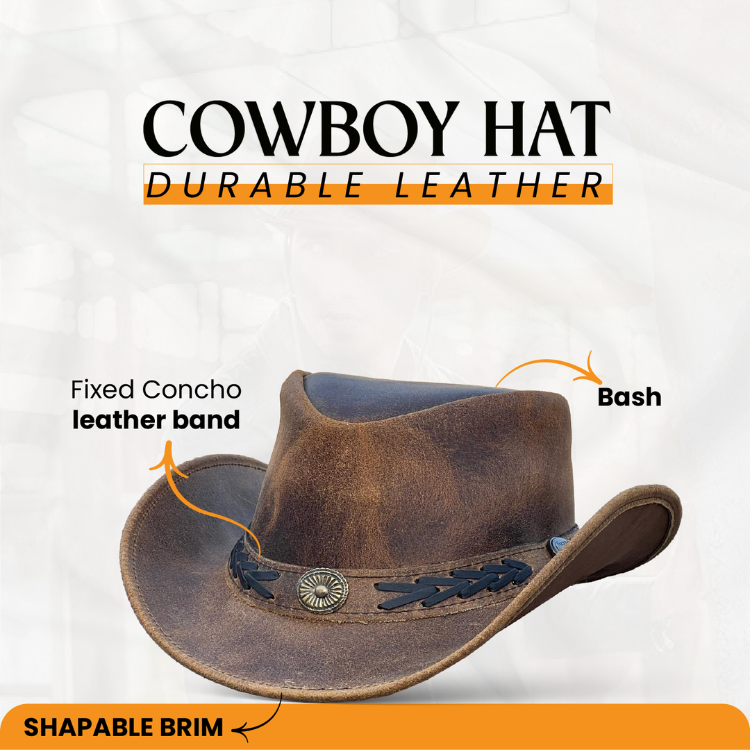 Sahara Cowboy Hat for Men & Women – Genuine Distressed Leather