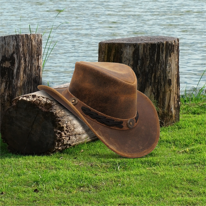 Sahara Cowboy Hat for Men & Women – Genuine Distressed Leather