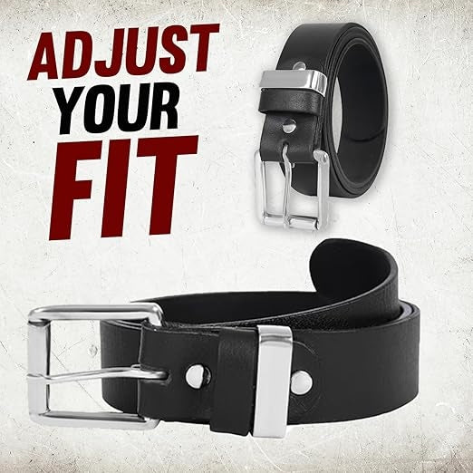 Handcrafted 1.5" Wide Leather Belt for Men – Heavy-Duty Roller Buckle with Stainless Steel Finish