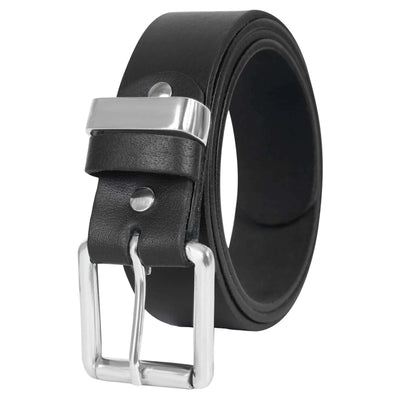 Leather Belt for  Men's 1.5" Wide Top Grain Genuine Leather Roller   Buckle Silver  Workmen