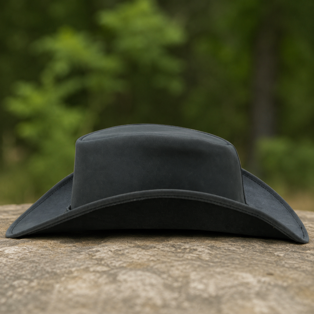 Australian Outback Distressed Leather Cowboy Hat for Men &amp; Women – Genuine Cowhide Western Outback Hat