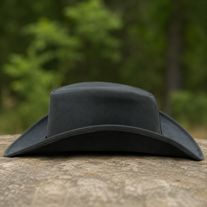 Australian Outback Distressed Leather Cowboy Hat for Men &amp; Women – Genuine Cowhide Western Outback Hat