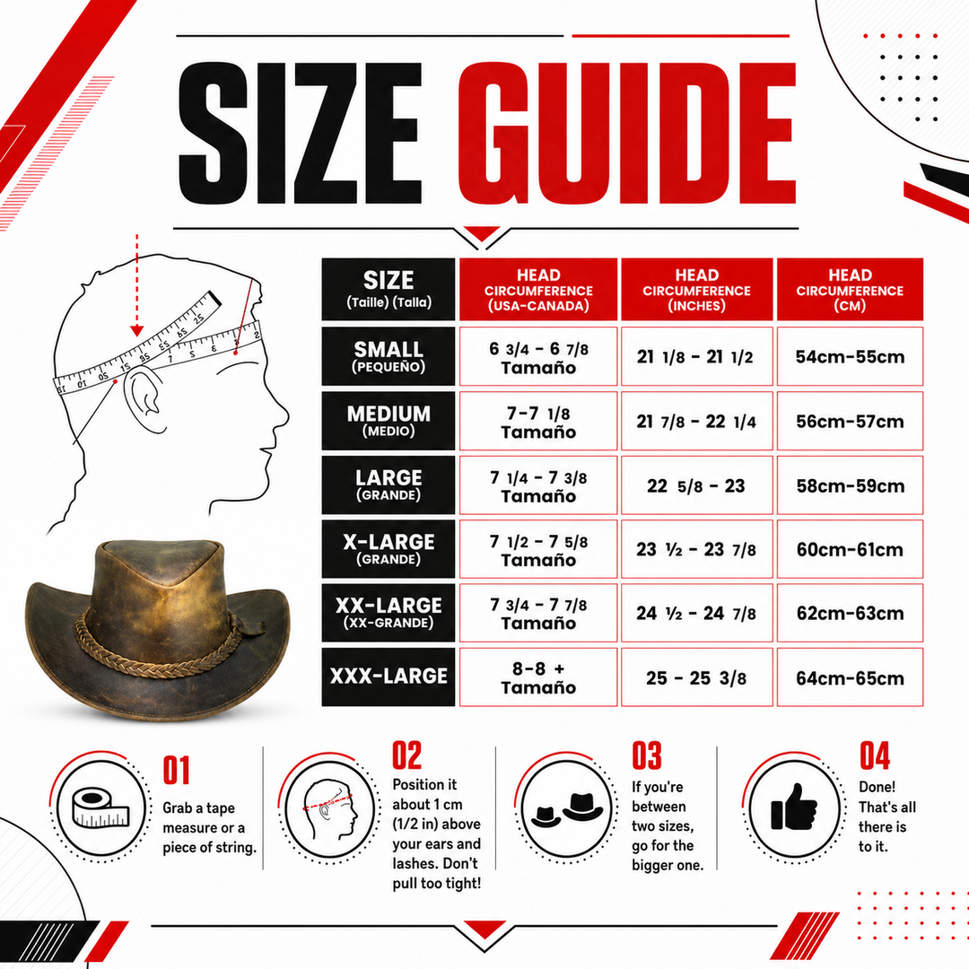 Australian Outback Distressed Leather Cowboy Hat for Men &amp; Women – Genuine Cowhide Western Outback Hat