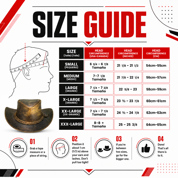Australian Outback Distressed Leather Cowboy Hat for Men &amp; Women – Genuine Cowhide Western Outback Hat