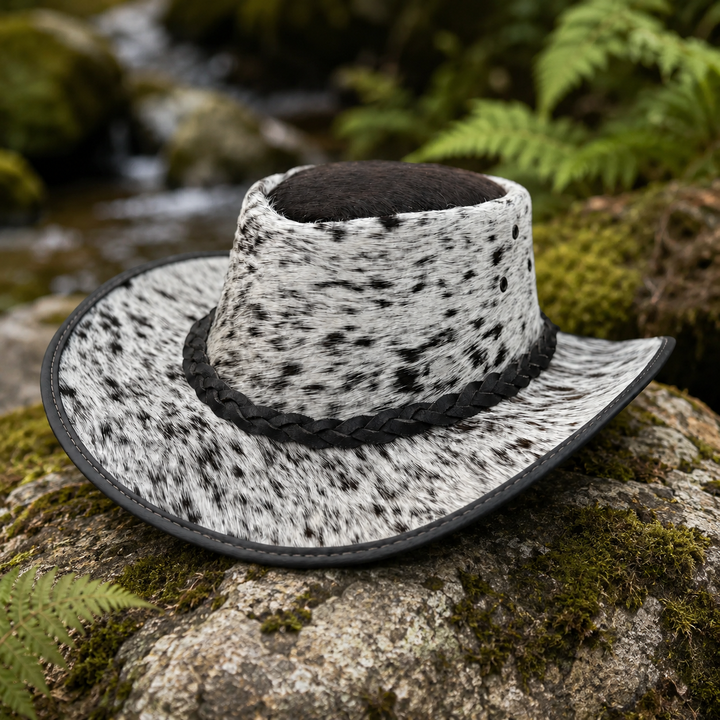 Cabello  Leather outback  Western Hat  Genuine Cowhide hair hat Original fur