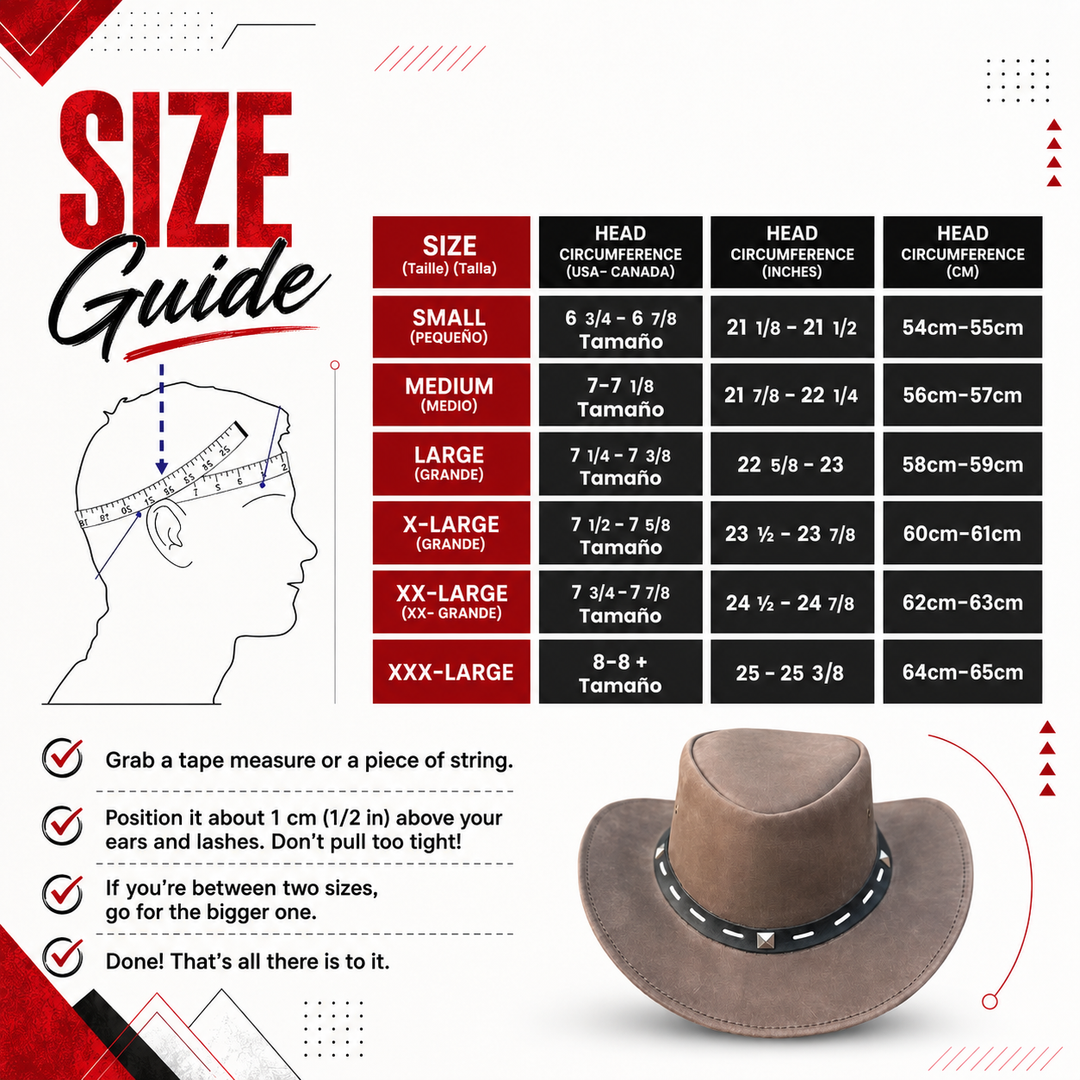 Barrie Top Grain Leather Cowboy Hat for Men &amp; Women – Western Outback Hat with Shapeable Brim &amp; Metal Accents