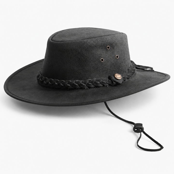 Safari Crazy Leather Cowboy Hat for Men &amp; Women - Western Outback Hat, Genuine Leather, Shapeable Brim
