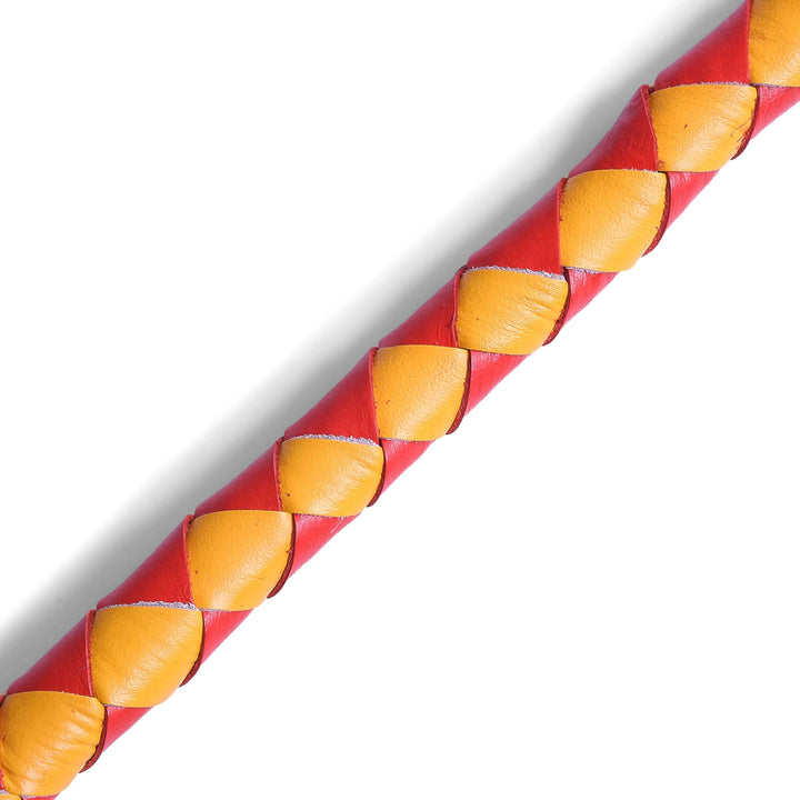 Lesa Collection Get Back Whip Red &amp; Yellow 42" Biker Motorcycle Leather Whip