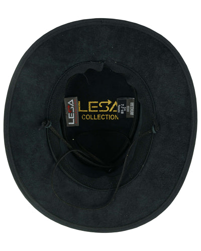 Trekker Leather Crushable  Outback Hat For Men and Women Fold Up