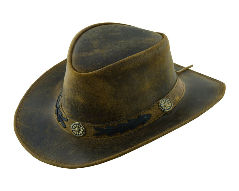 Sahara Leather Hats Western Style for Men and Women shapeable Wide Brim Vintage