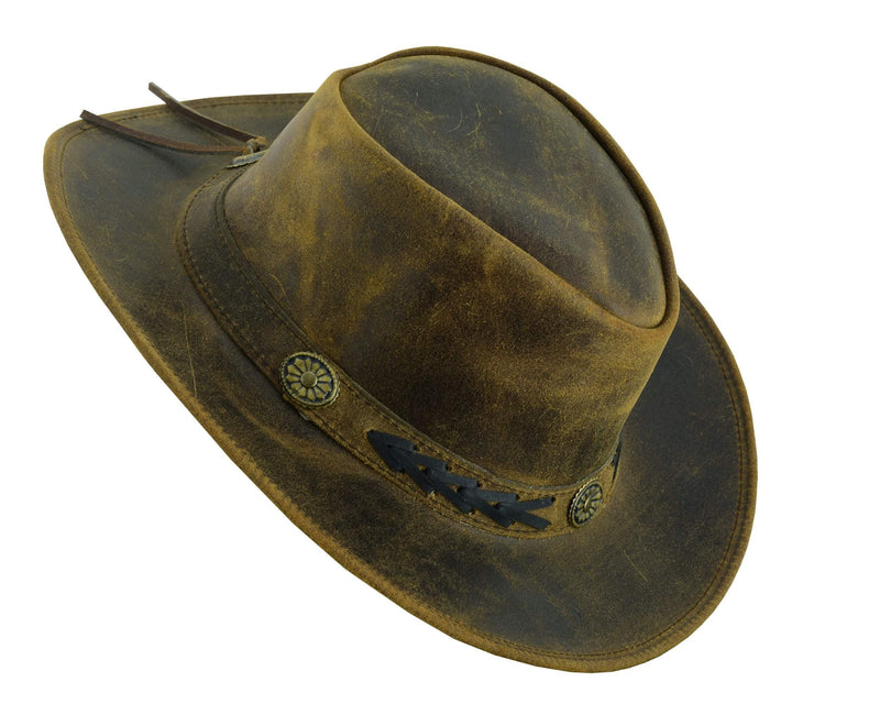 Sahara Leather Hats Western Style for Men and Women shapeable Wide Brim Vintage