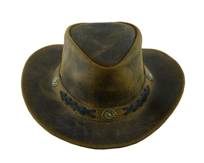 Sahara Leather Hats Western Style for Men and Women shapeable Wide Brim Vintage