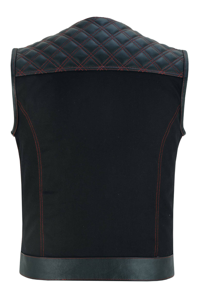 Biker Vest Red Stiches Men&