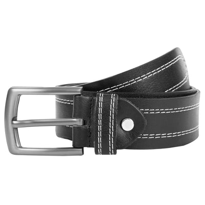 leather stich belt Mens Genuine FULL GRAIN Classic Leather Belt Belts Casual Jean Buckle Brown