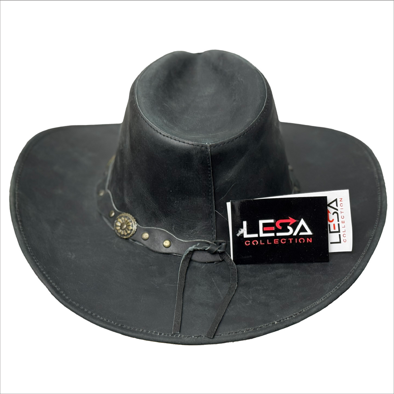 Deadwood Brown Leather Western Hat For Cowboy And Cowgirl