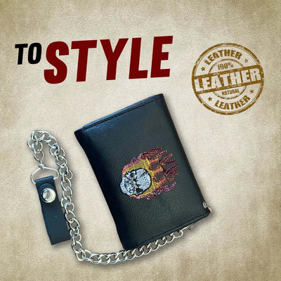 Leather Wallet for Men | Biker Wallet with Chain