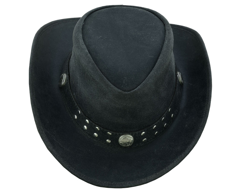 Bullring Leather Hat Western Cowboy for Men & Women Shapeable Brim
