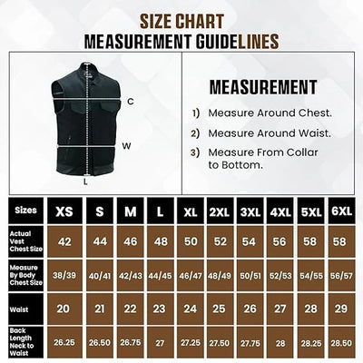 Men's Black Denim Motorcycle Vest – With Collar