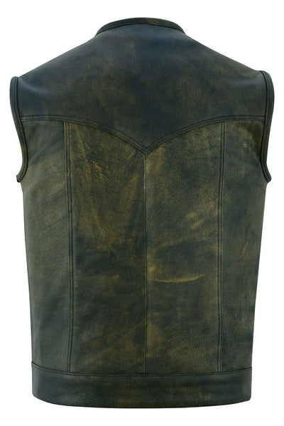 Men's Vintage Brown Distressed Leather Vest