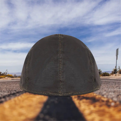 Men's Waxed Cotton Green Ivy Flat Cap