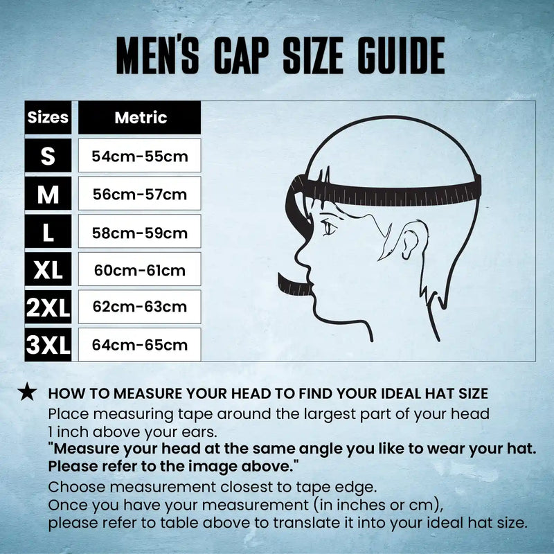 Mens Cap Size Guide