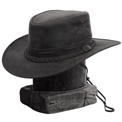 Rustic Leather Cowboy Hat | Western Hat for Men & Women | Cowgirl Hat