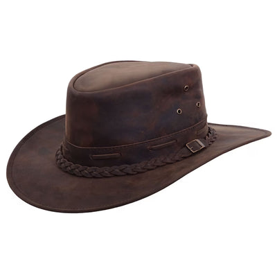 Rustic Leather Cowboy Hat | Western Hat for Men & Women | Cowgirl Hat