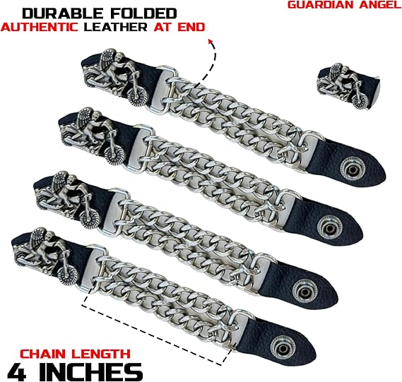 Guardian Angel On Motorcycle leather Vest Extender