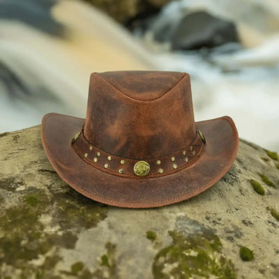 Unisex Australian Vintage Cowboy Leather Hat
