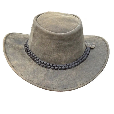 Unisex Gardiner Distressed Leather Cowboy Hat