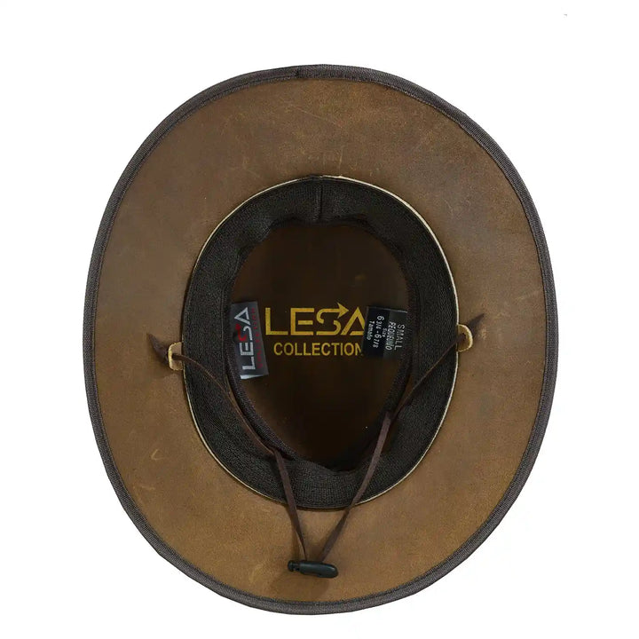 Unisex Safari Crazy Vintage Distressed Leather Cowboy Hat