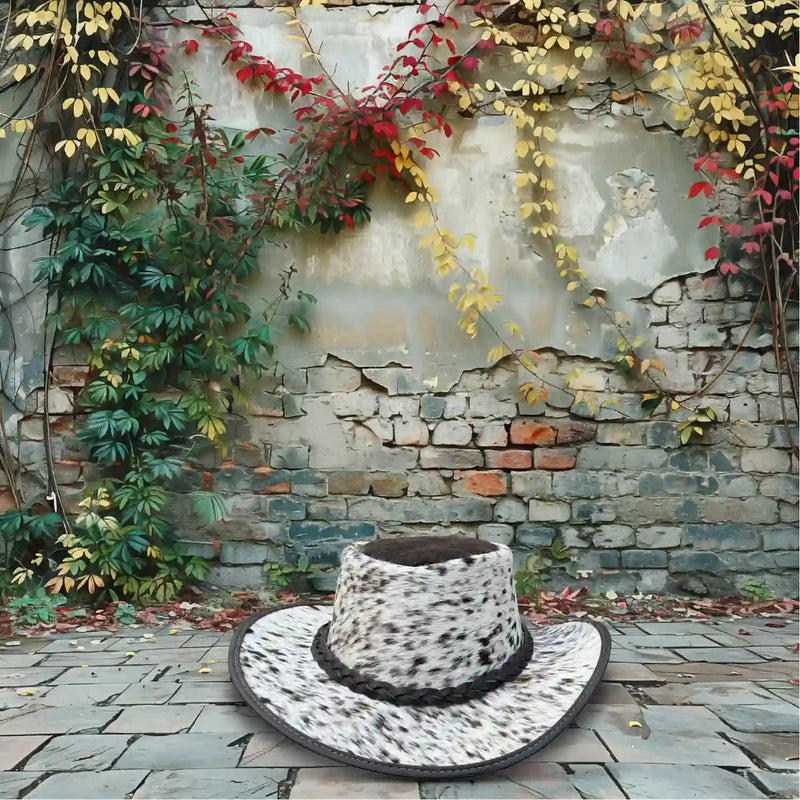Unisex Western Leather Cowboy Hat – Hair-On & Braided Band