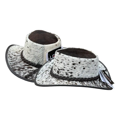Unisex Western Leather Cowboy Hat – Hair-On & Braided Band