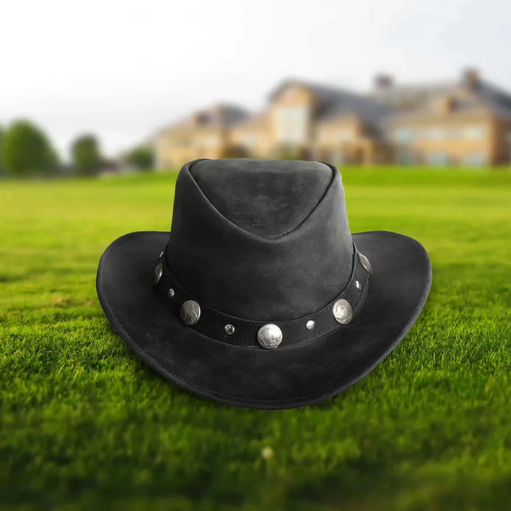 Buffalo Coin Top Grain Leather Cowboy Hat for Men & Women  display picture 1