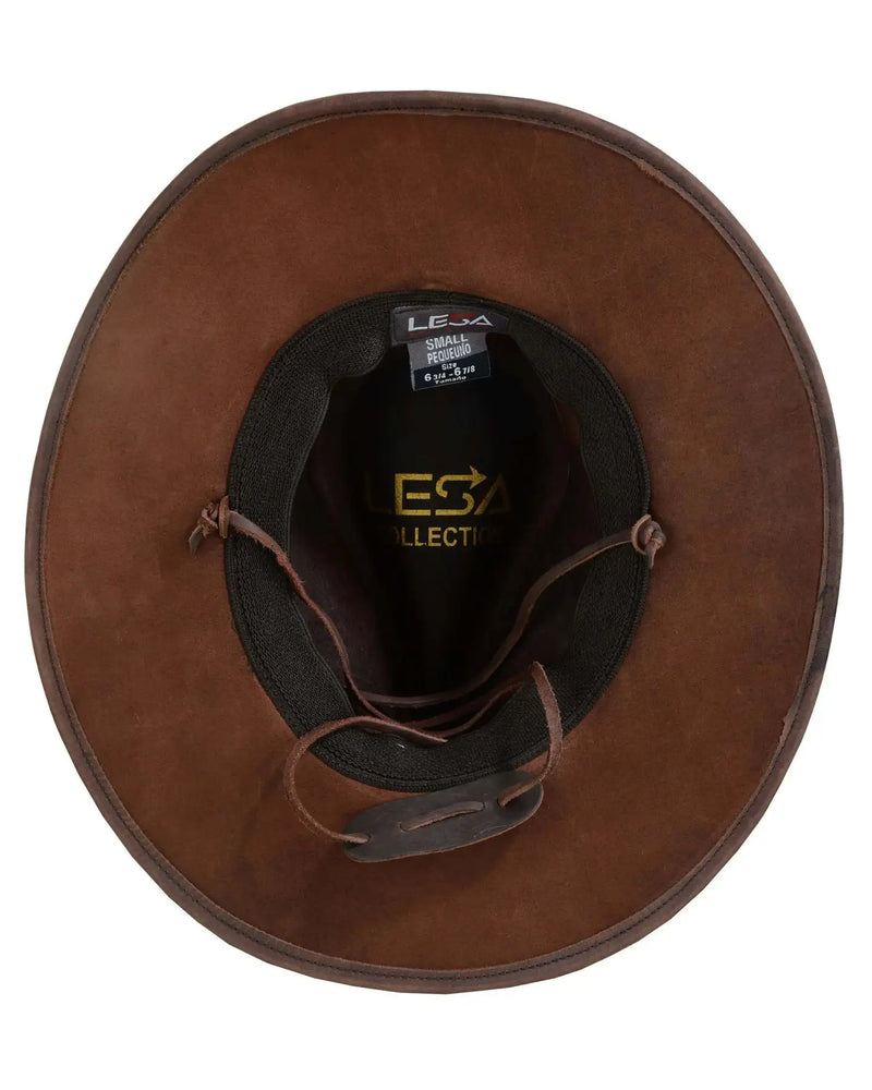 Unisex Western Style Brown Vintage Deadwood Leather Cowboy Hat