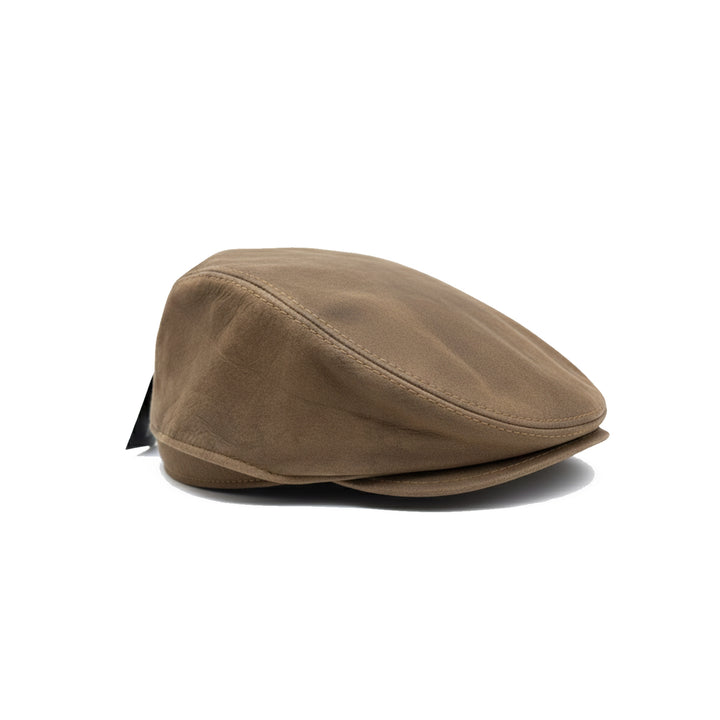 Konic Distressed Genuine Leather Flat Cap for Men &amp; Women – Vintage Newsboy Cap - Brown
