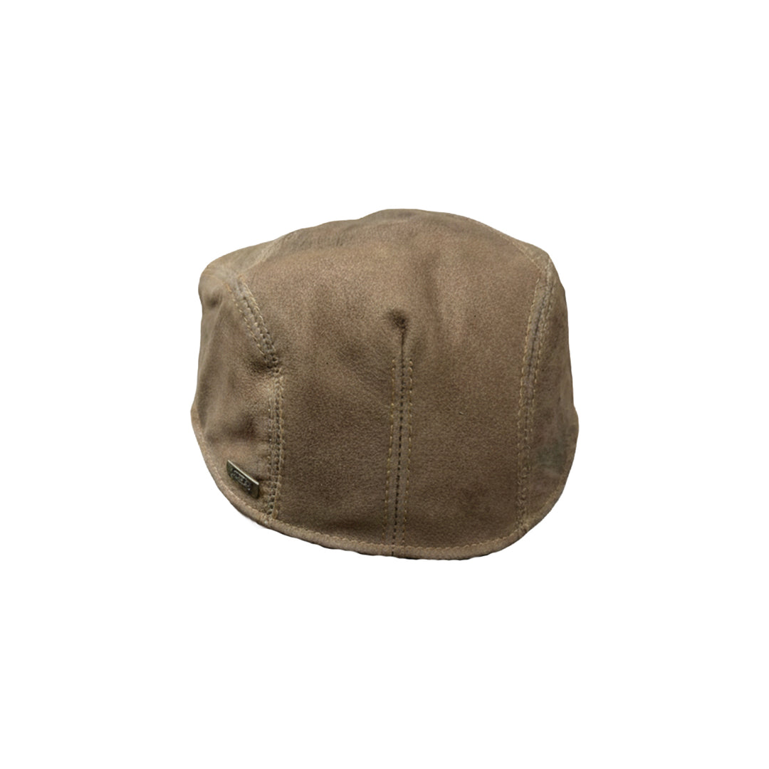 Konic Distressed Genuine Leather Flat Ivy Cap for Men &amp; Women – Vintage Newsboy Cap Classic Short Brim