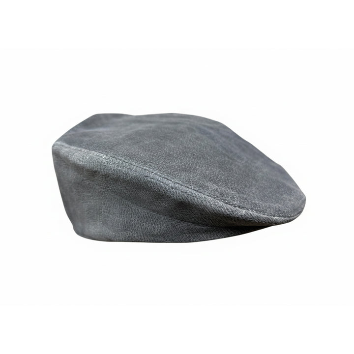Genuine Leather Flat Ivy Cap for Men &amp; Women – Classic Newsboy Driving Hat with Adjustable Fit, Soft Lining &amp; Short Brim – Gray