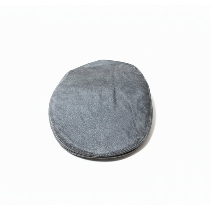 Genuine Leather Flat Ivy Cap for Men &amp; Women – Classic Newsboy Driving Hat with Adjustable Fit, Soft Lining &amp; Short Brim – Gray
