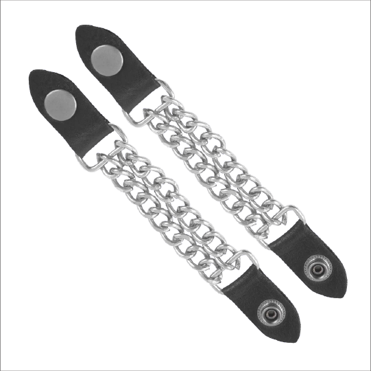 Motorcycle Vest Link Extension Genuine Leather Biker Vest Extender Chrome Chain