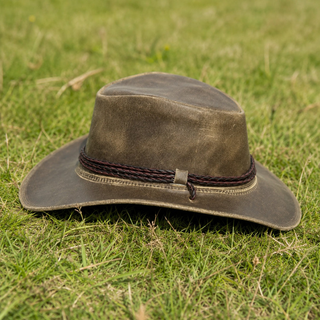 Banjo  Crazy Leather  Western  Rider Leather Cowboy Hats