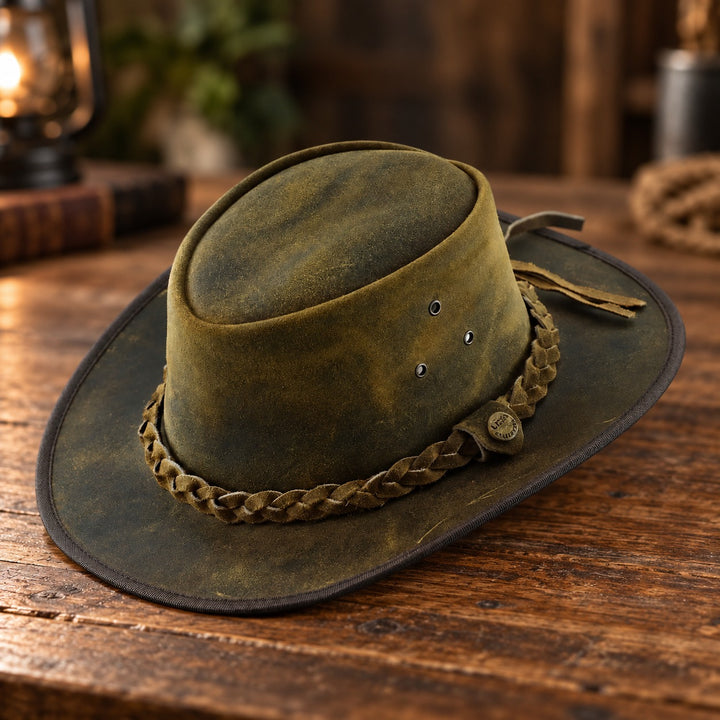 Australian Western Cowboy Kids Safari Leather Hat