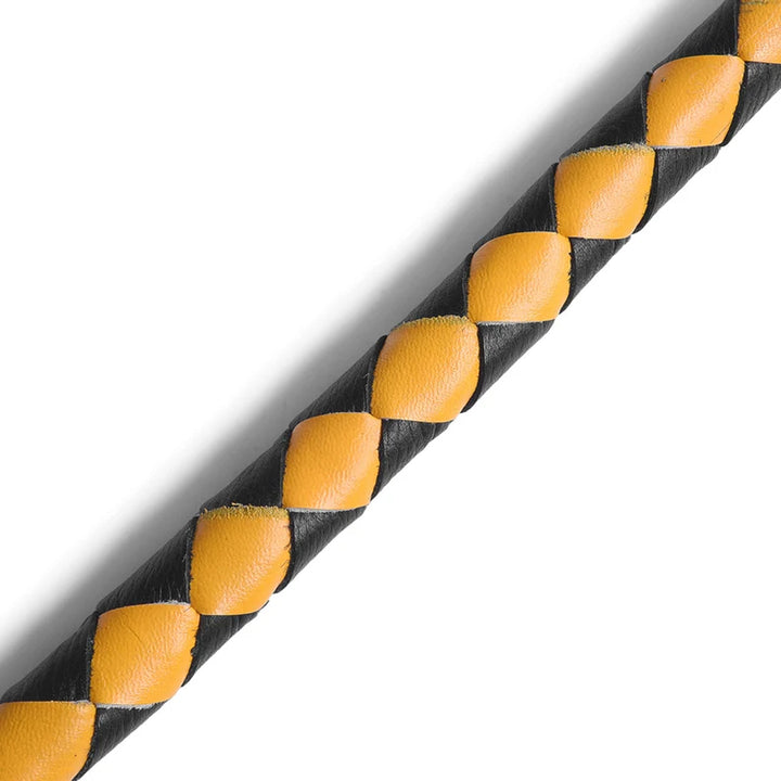 Get Back Whip 42" Biker Motorcycle Leather Whip Black &amp; Yellow