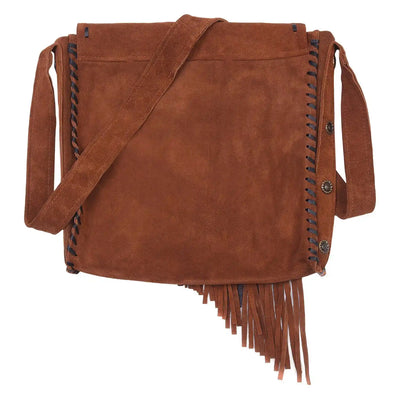 Women’s Brown Suede Fringe Crossbody Bag