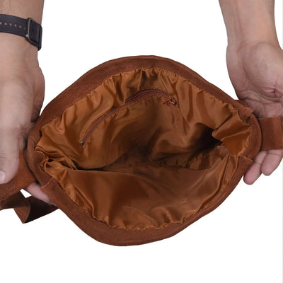 Women’s Brown Suede Fringe Crossbody Bag