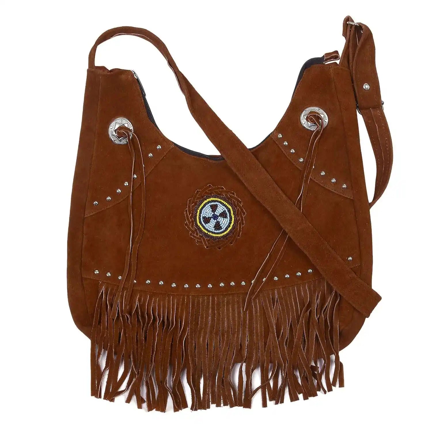 Women's Rusty Brown Fringe Purse Shoulder Crossbody Bag