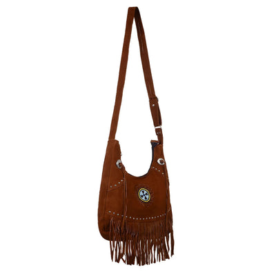Women's Rusty Brown Fringe Purse Shoulder Crossbody Bag